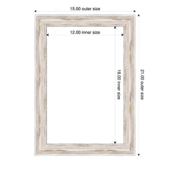 Amanti Art Alexandria White Wash Narrow Framed Dry Erase Magnetic Board image {4}