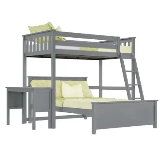 Max & Lily L-Shaped Twin over Full Bunk Bed with Desk image {6}