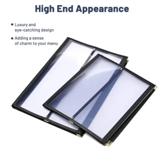 WeChef 30 Pcs Menu Covers 8.5x14" 3 Page 6 View & 4.25x14" Half Page Wine List image {5}