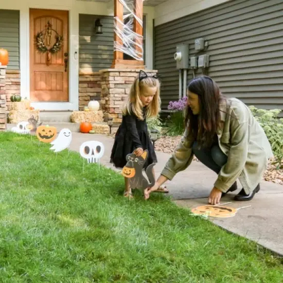 Big Dot of Happiness Jack-O'-Lantern Halloween - Black Cat Ghost Skull & Witch Hat Lawn Decor - Outdoor Kids Halloween Party Yard Decorations - 10 Pc image {7}