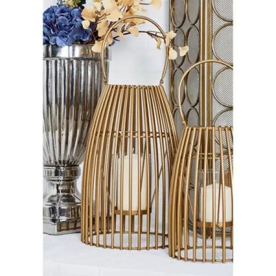 Modern Iron/Glass Decorative Caged Candle Holder - Olivia & May image {6}