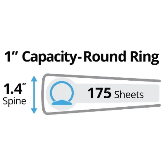 Avery Legal-Size Durable 3 Ring Binder, 1" Round Rings, Holds 8.5" x 14" Paper, Label Holder, 1 Black Binder (06400) image {1}