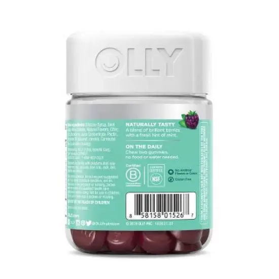 OLLY Flawless Complexion Chewable Gummies - Berry Fresh - 50ct image {3}