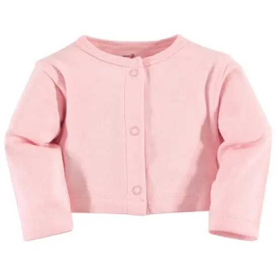 Touched by Nature Baby and Toddler Girl Organic Cotton Dress and Cardigan 2pc Set, Floral Dot image {3}