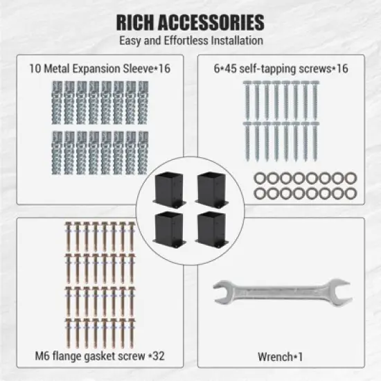 Post Base, 4x4 Post Base - Heavy Duty 4-Pack Powder-Coated Steel Brackets with Hardware for Deck, Fence, Pergola, Gazebo Anchor image {3}