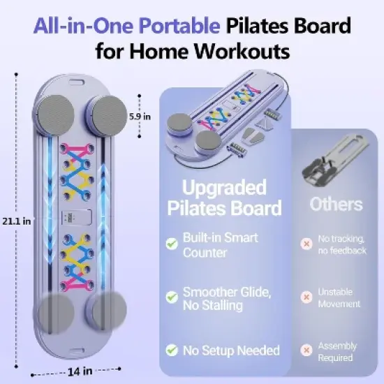 Multifunctional Fitness Board With Automatic Rebound, Core Training Ab Roller, Foldable Workout Machines - Full Body Workout Equipment, Home Pilates image {5}
