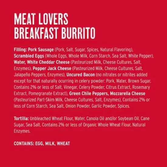 Red's Frozen Meat Lovers Breakfast Burrito - 5oz image {11}