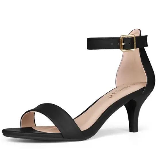Allegra K Women's Ankle Strap Kitten Sandals image {11}