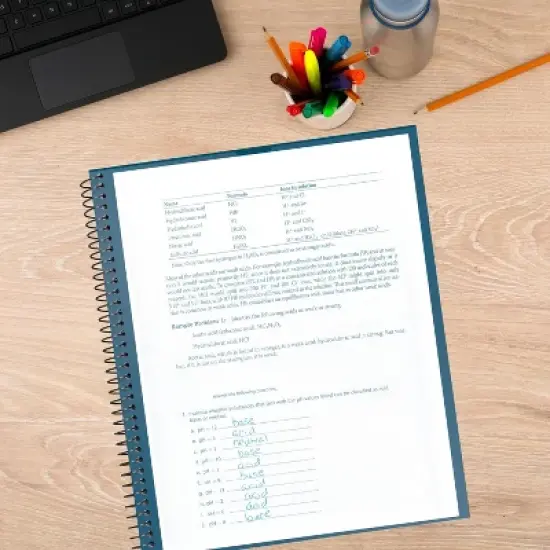 Five Star 220 Sheets 5 Subject Wide Ruled Customizable Notebook Feature Rich Teal: Spiral, 3 Hole Punched, Pockets image {6}