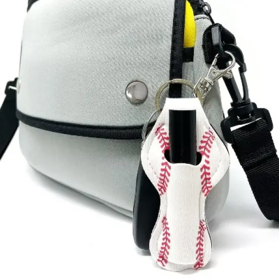 Wrapables 10 Pack Chapstick Holder Keychain with 10 Pieces Metal Clasps, Baseball/Softball image {3}