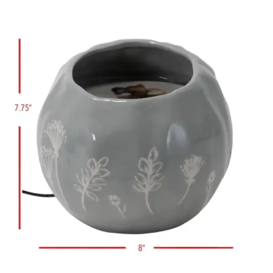 Multicolor Wildflower Ceramic Indoor Water Fountain With Pump - Foreside Home & Garden image {6}