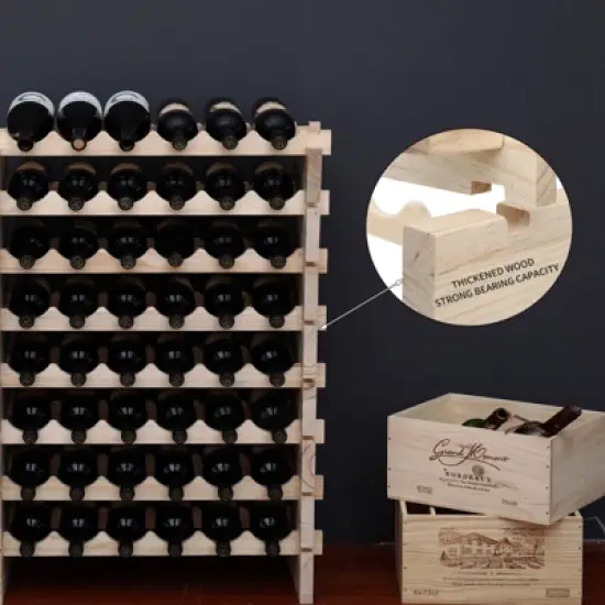 Itopfox Freestanding Wooden Wine Rack Cabinet, Stackable Storage Modular Countertop Holder for 100 Bottles image {6}