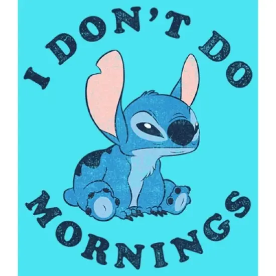 Girl's Lilo & Stitch I Don't Do Mornings Stitch Crop T-Shirt image {1}