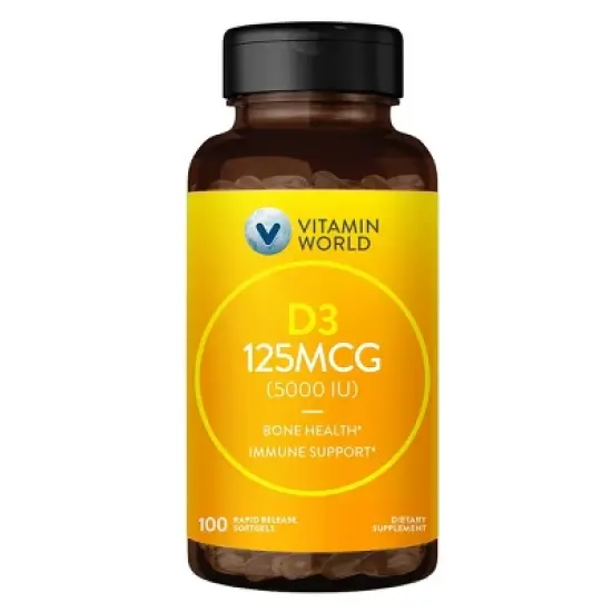 Vitamin World - Vitamin D3 125mcg (5000 IU) image {3}
