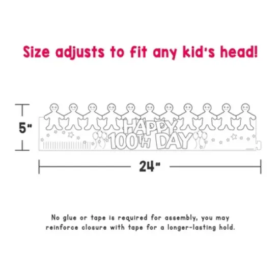 Hygloss&reg; Happy 100th Day Paper Crowns, Pack of 24 image {1}