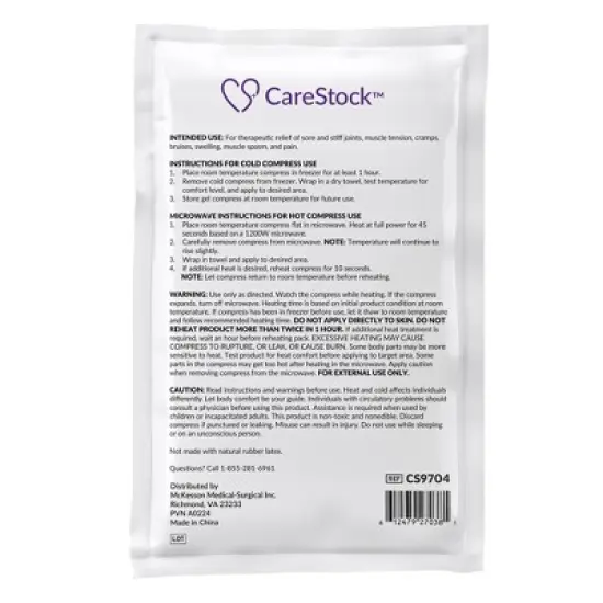 CareStock Reusable Hot & Cold Gel Pack, Microwave or Freeze, 1 Count, 24 Packs, 24 Total image {2}