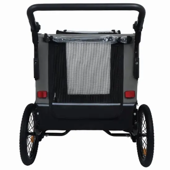 2-in-1 Bike Trailer & Push Cart for Pets - Detachable Bike Hitch & Push Handle Included - All-Terrain Wheels,Holds Pets Up to 88 lbs image {11}