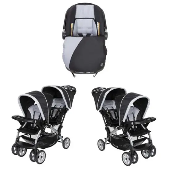 Baby Trend Infant Car Seat & Base w/ 2 Seat Double Stroller (2 Pack) image {6}