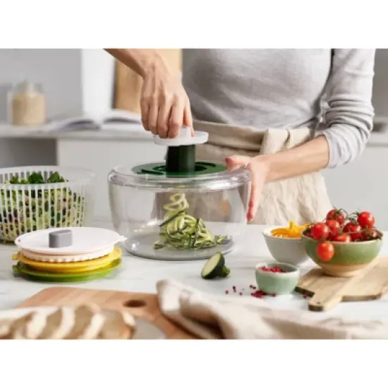 Joseph Joseph Multi-Prep 4pc Salad Making Set: Large Salad Spinner with Nonslip Base & Nesting Design image {4}
