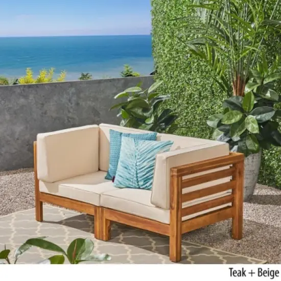 INFURNIC Patio Seating Sets Modern Outdoor Furniture Set Featuring Unique Design,Perfect for Gardens, Living Spaces, Beige, 60.5"*30.25"*26.5" image {5}