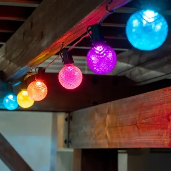 Novelty Lights 25 Pack Plastic Diamond Faceted G40 Globe LED String Light Replacement Bulbs E12 Base image {5}