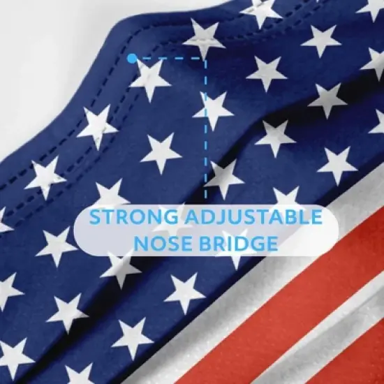 MagiCare - American Flags Design Face Masks for Adults - Breathable 3-Layer Disposable Masks - 50ct Box image {5}