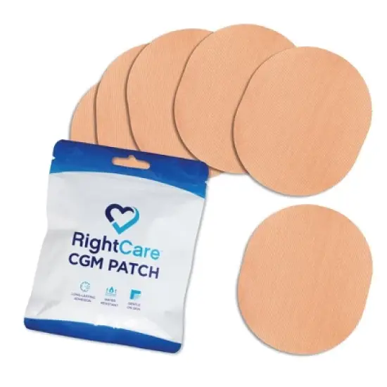 RightCare CGM Adhesive Synthetic Patch, Universal, Covered Oval, Multiple Colors, Bag of 25 image {13}