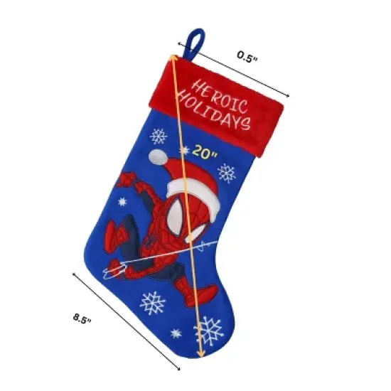 Spider-man among Snowflakes Embroidered Christmas Stocking image {1}