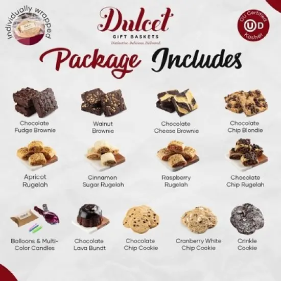 Birthday Gift Baskets, Brownies, and Cookies Gift Baskets, Gourmet Birthday Food Gifts for Sister, Mom, Grandmother & Daughter by Dulcet Gift Baskets image {3}