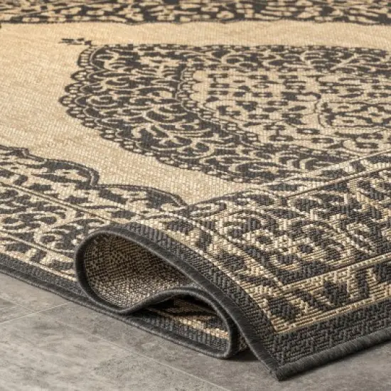 nuLOOM Fiona Medallion Indoor and Outdoor Patio Area Rug image {3}