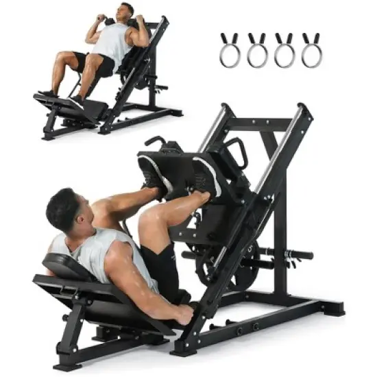 Leg Press Hack Squat Machine 2 in 1 Combo Workout Machine for Home Gym with Linear Bearing & Solid Steel Pipe, Lower Body Strength Training Equipment image {8}