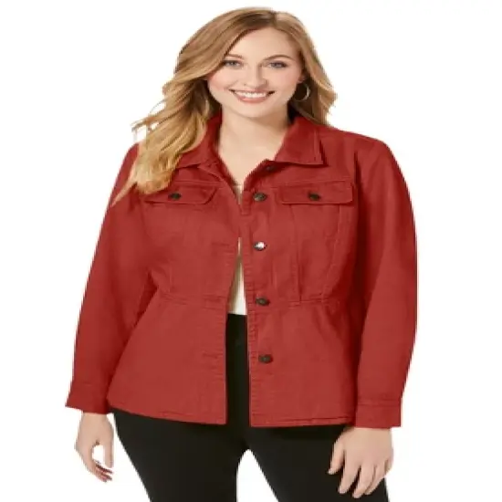 Jessica London Women&rsquo;s Plus Size Peplum Denim Jacket image {7}