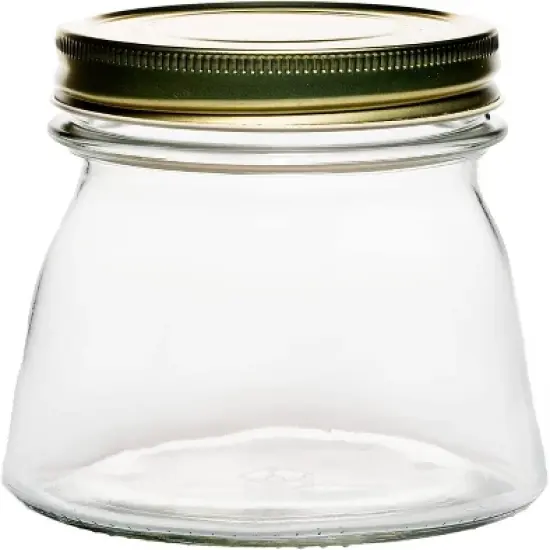 Amici Home Cantania Canning Jar, Airtight, Italian Made Clear Food Storage Jar with Golden Lid, Set of 4 Jars ,54, 35, 27, and 18-ounce image {1}