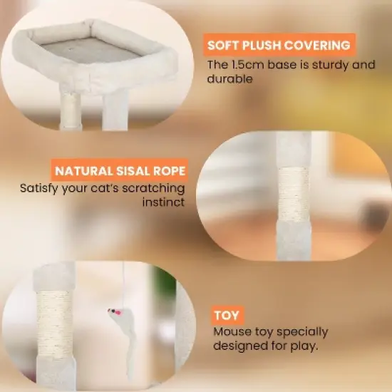 FDW Multi-Functional Cat Tree for Climbing Scratching and Resting Cat Tower for Indoor Cats with Cat Scratching Post Cat Condo Furniture image {3}