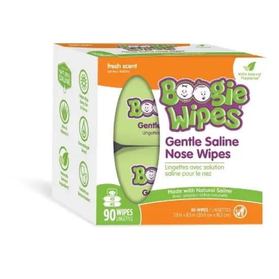 Boogie Wipes Saline Nose Wipes Fresh Scent - 90ct image {9}