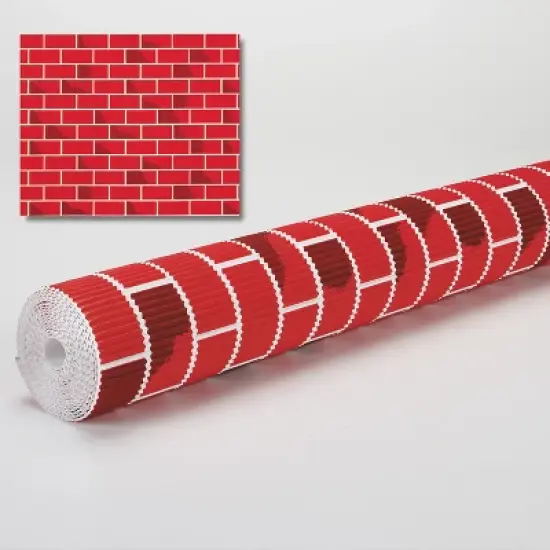 Corobuff&reg; Corrugated Paper, Tu-Tone&trade; Brick, 48" x 12-1/2', 1 Roll image {2}