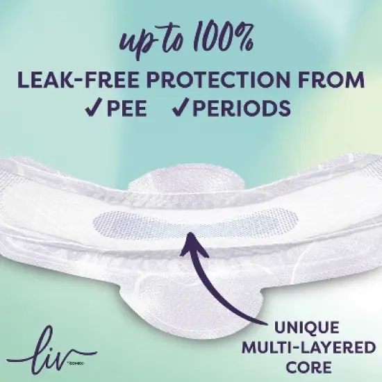 Liv by Kotex Period & Pee Regular Absorbency Ultra Thin Pads - 28ct image {4}