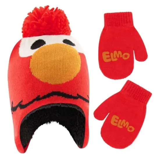 Elmo Boys Winter Beanie Hat and Mittens Set, Toddlers Ages 2-4 image {6}