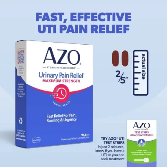 AZO Maximum Strength Urinary Pain Relief, UTI Pain Reliever - 24ct image {3}