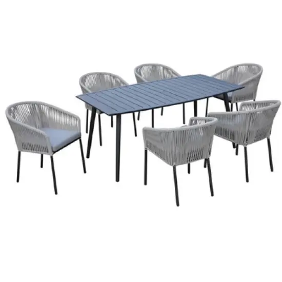 Courtyard Casual Osborne Black Aluminum Outdoor Dining Chairs, 2 pc set with Cushions image {9}