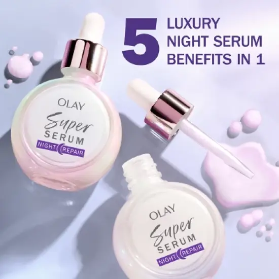 Olay Super Serum Night Repair Face Serum - Fragrance Free - 1.0 fl oz image {1}