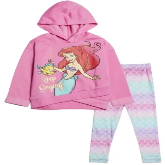Disney Princess Mulan Rapunzel Jasmine Ariel Belle Cinderella Tiana Tinker Girls Pullover Hoodie Legging Toddler to Big Kid image {9}