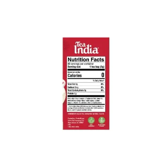 Tea India Premium Red Box Cardamom Chai Tea with 80 Round Teabags Pack of 12 image {2}