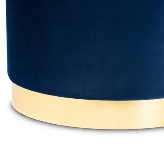 Marisa Velvet Upholstered Storage Ottoman - Baxton Studio image {3}