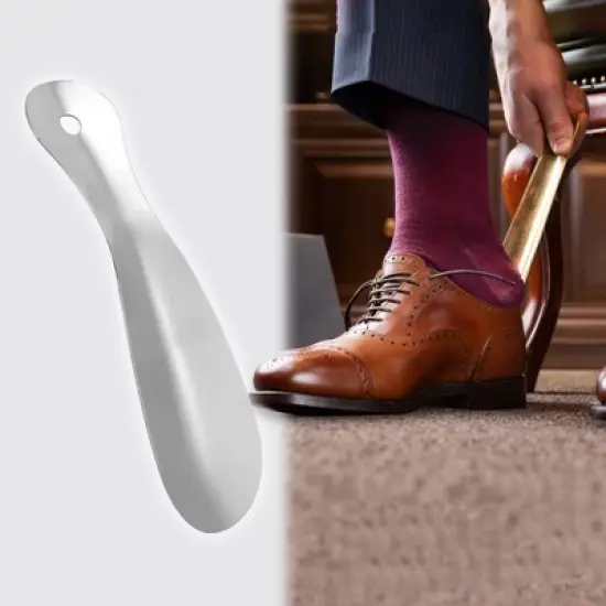 Unique Bargains Straight Shoe Horn 7.36"x2.01" Silver Tone 1 Pc image {4}