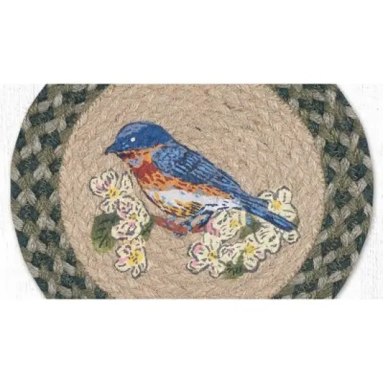 Earth Rugs Blue Bird Printed Round Trivet 10"x10" Heat-Resistant Kitchen Accessory image {1}