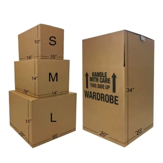UBMOVE 4 Room Wardrobe Kit with 45 Moving Boxes and Packing Supplies image {4}