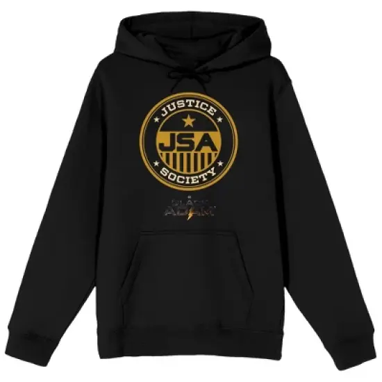 Black Adam Movie Justice Society Emblem Men's Black Graphic Hoodie image {5}