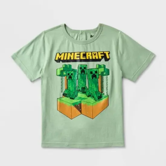 Boys' Minecraft Adaptive Short Sleeve Graphic T-Shirt - Green image {3}