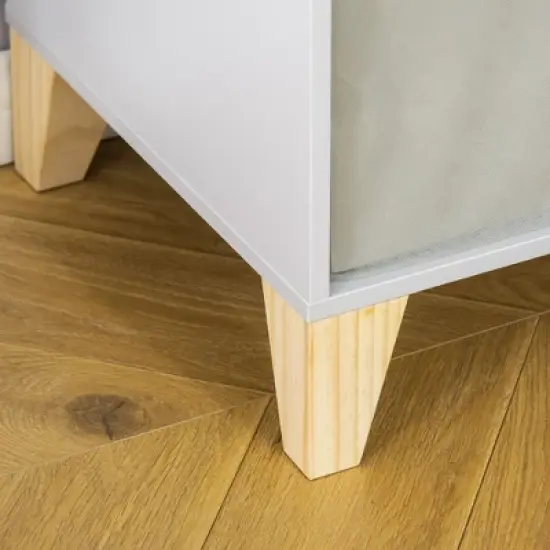 HOMCOM 47" Kids Reading Nook Organizer, Freestanding 15-Cubby Bookcase Storage Cabinet with Cushioned Seat for Toys, Books, Clothes image {4}